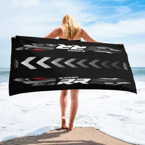 Designed Beach Towel Inspired by BMW S1000RR Black Storm Motorcycle Model - MM9280