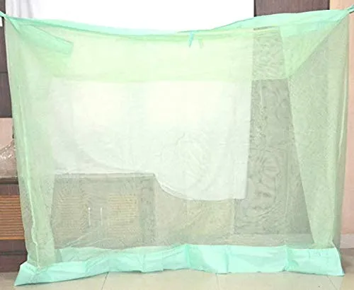 Divayanshi Mosquito Net for King Size Double Bed Extra Large Size Polycotton (Green, 8x8)