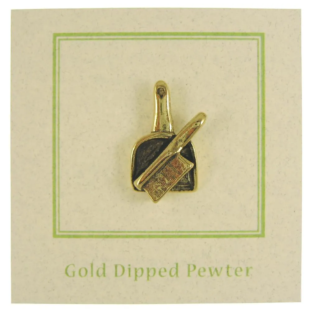 Dust Pan Gold Lapel Pin