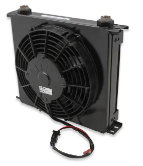 Earl's Performance FP434ERL UltraPro Oil Cooler; Black; 34 Row; w/Fan Pack; -10AN Female; Wide;