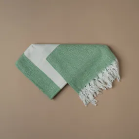 Eco-Friendly Organic Bath Towel with Plant-Based Dyes • Tulasi green •