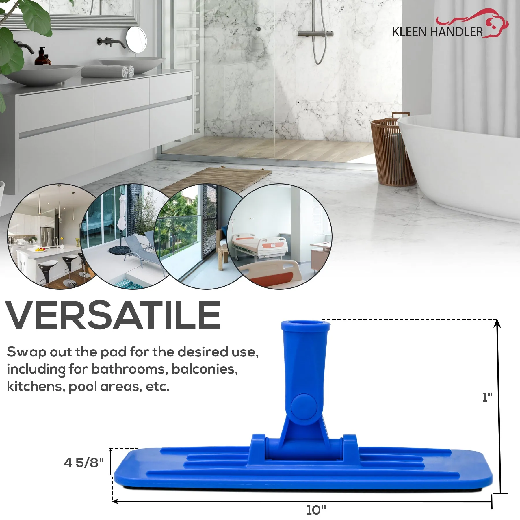 EZ Scrub Pad Holders, Threaded Swivel Universal Cleaning Pad Holder for Scrub Pads, 10” x 4 5/8”