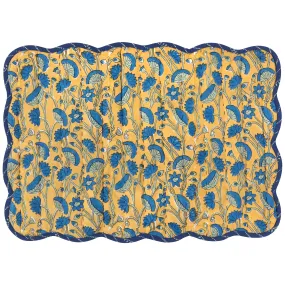 Fan Flower Block Print Kantha Placemat