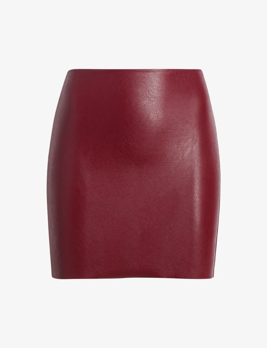 Faux Leather Micro-Mini Skirt