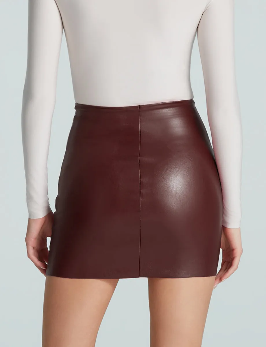 Faux Leather Micro-Mini Skirt