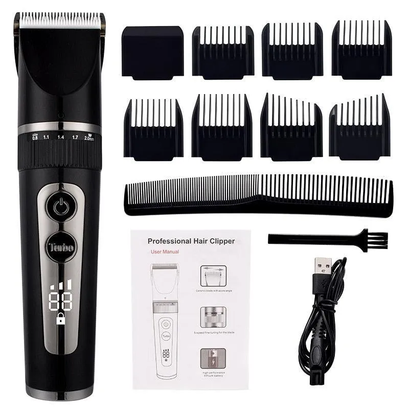 Full Body Washable Electric Hair Clipper Ceramic Professional Fine