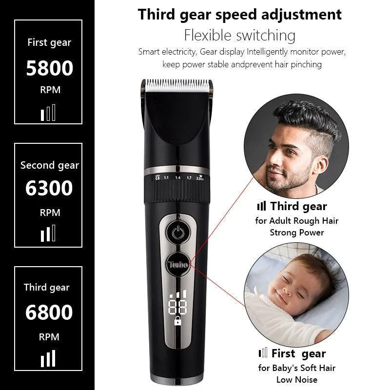 Full Body Washable Electric Hair Clipper Ceramic Professional Fine