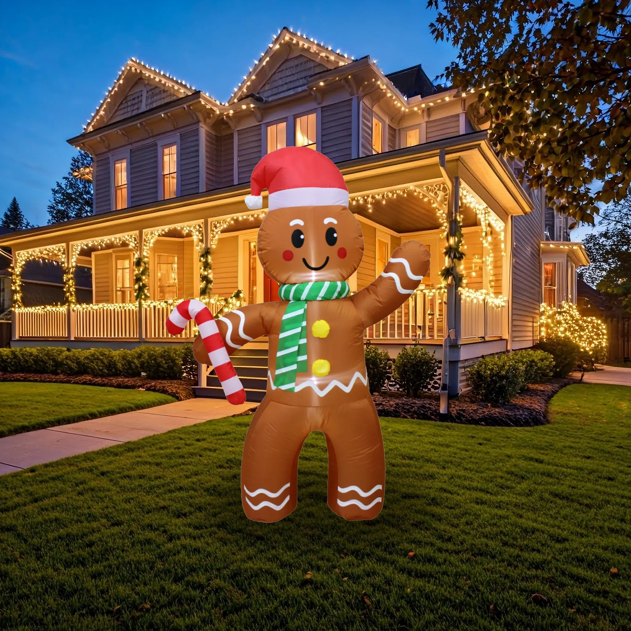 Gingerbread Cookie - 5FT Tall Illuminated Inflatable