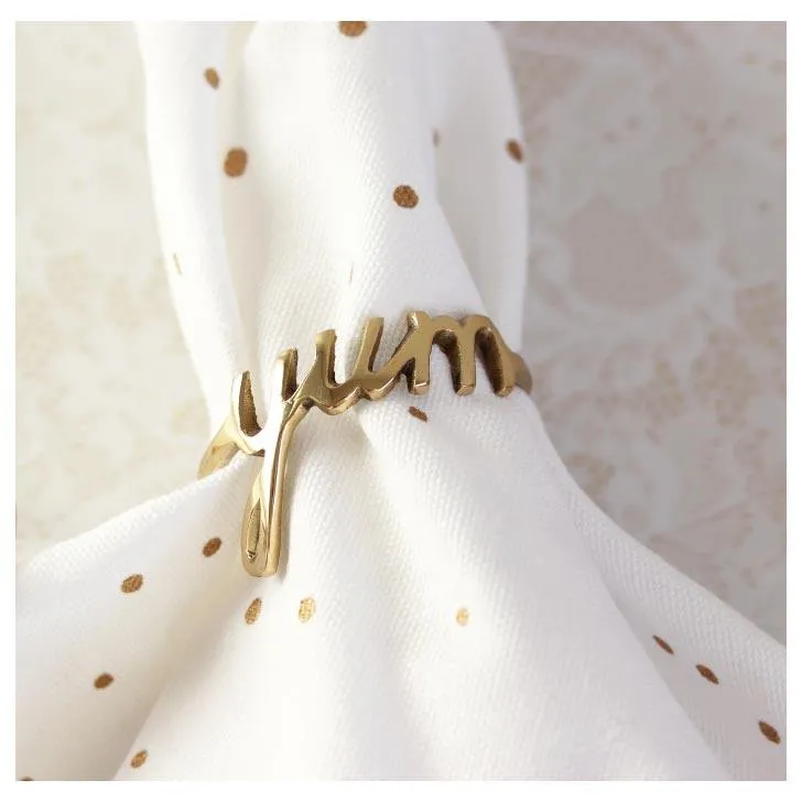 Gold Yum Napkin Ring