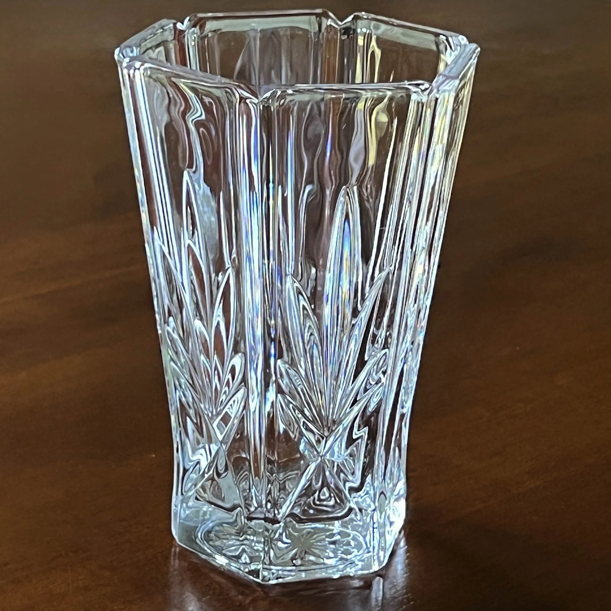 Gorham Crystal Vase 6-sided - 6.25" x 4.0" Vintage