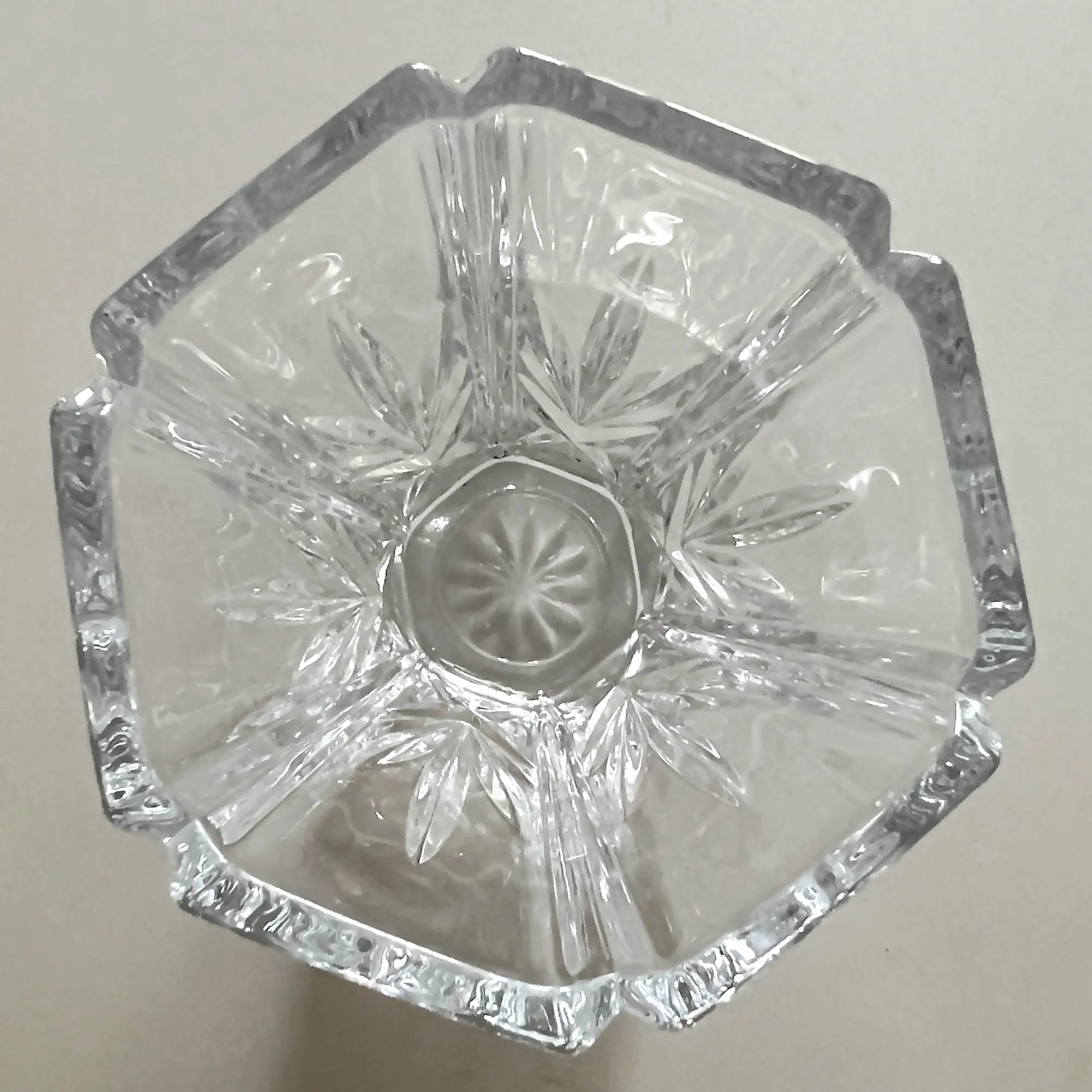 Gorham Crystal Vase 6-sided - 6.25" x 4.0" Vintage