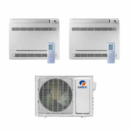 GREE Multi Gen2 Series 30,000 BTU 2-Zone Mini Floor Console 18K 18K Ductless Mini-Split System