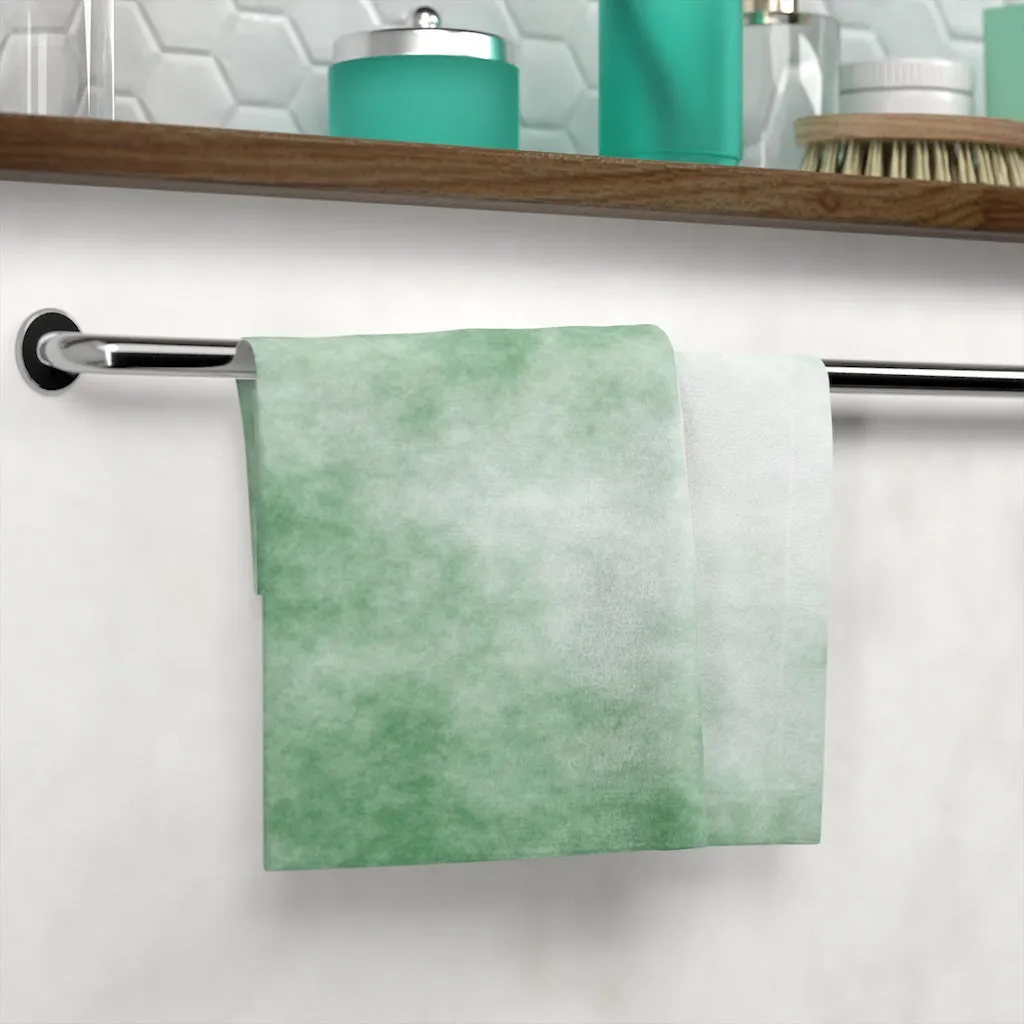 Green Clouds Face Towel