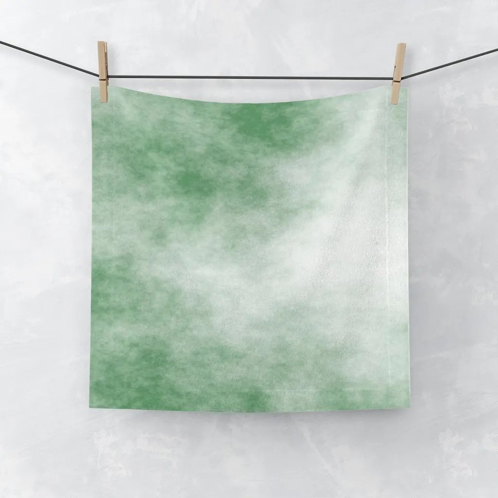 Green Clouds Face Towel