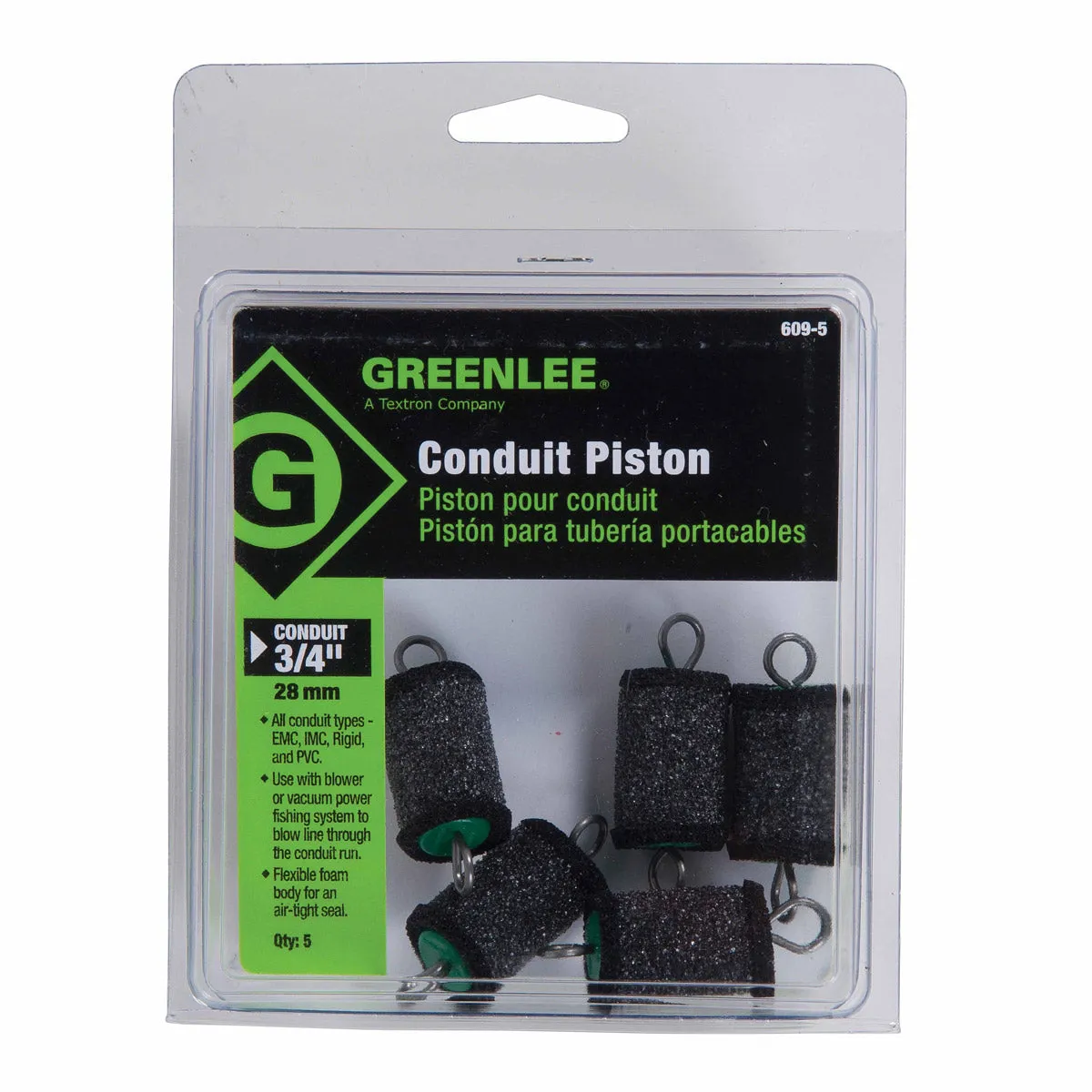 Greenlee 609-5 Piston for 3/4" Conduit - All Types (5 pack)