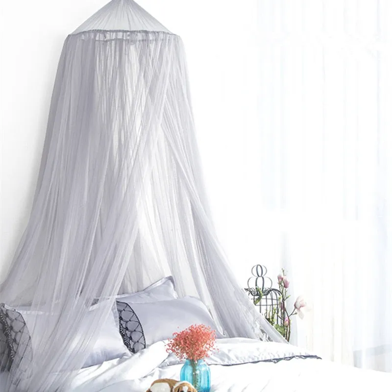 Grey Hanging Bed Canopy