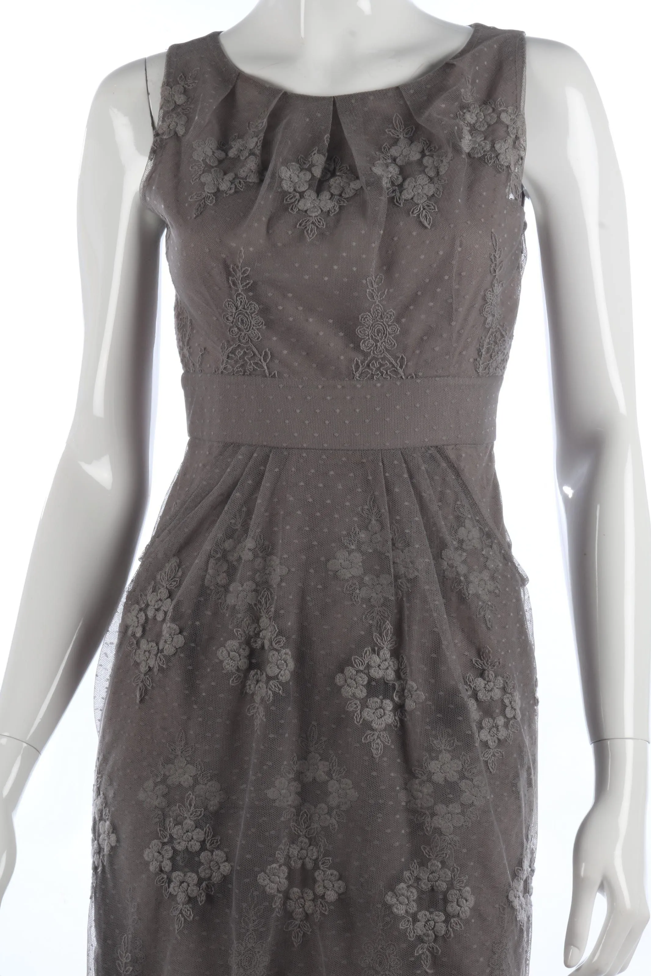 Grey lace and net cocktail dress size S