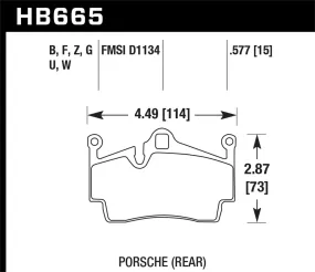 Hawk DTC-70 Brake Pad - Rear (HB665U.577)