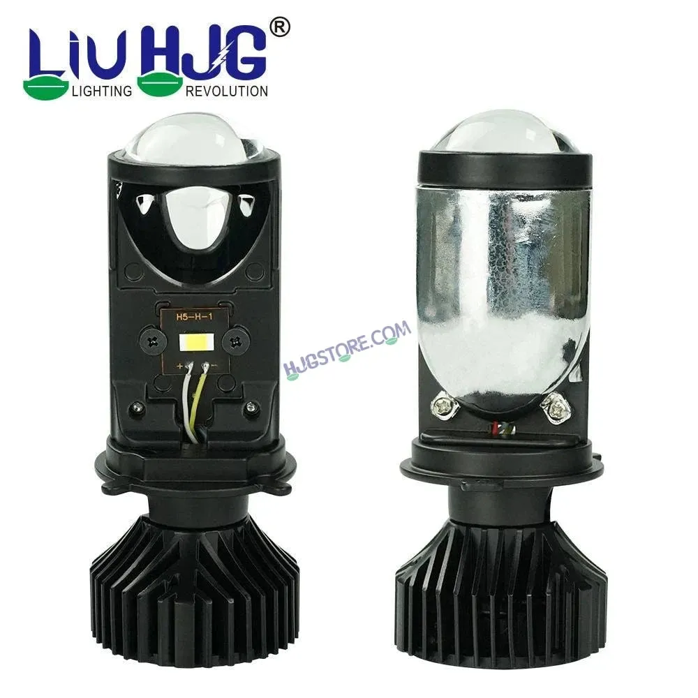 HJG Y6 Projector Lens Set of 2 H4 LED Bulb 100W Car HJG Y6 Projector Light Lamp H4 LED Mini Projector Lens with Fan for Bike Bulb 7000LM Conversion Kit Hi/Lo Beam Headlight 12V/24V for Motorcycle, Set of 2, Car, White Hi/Lo