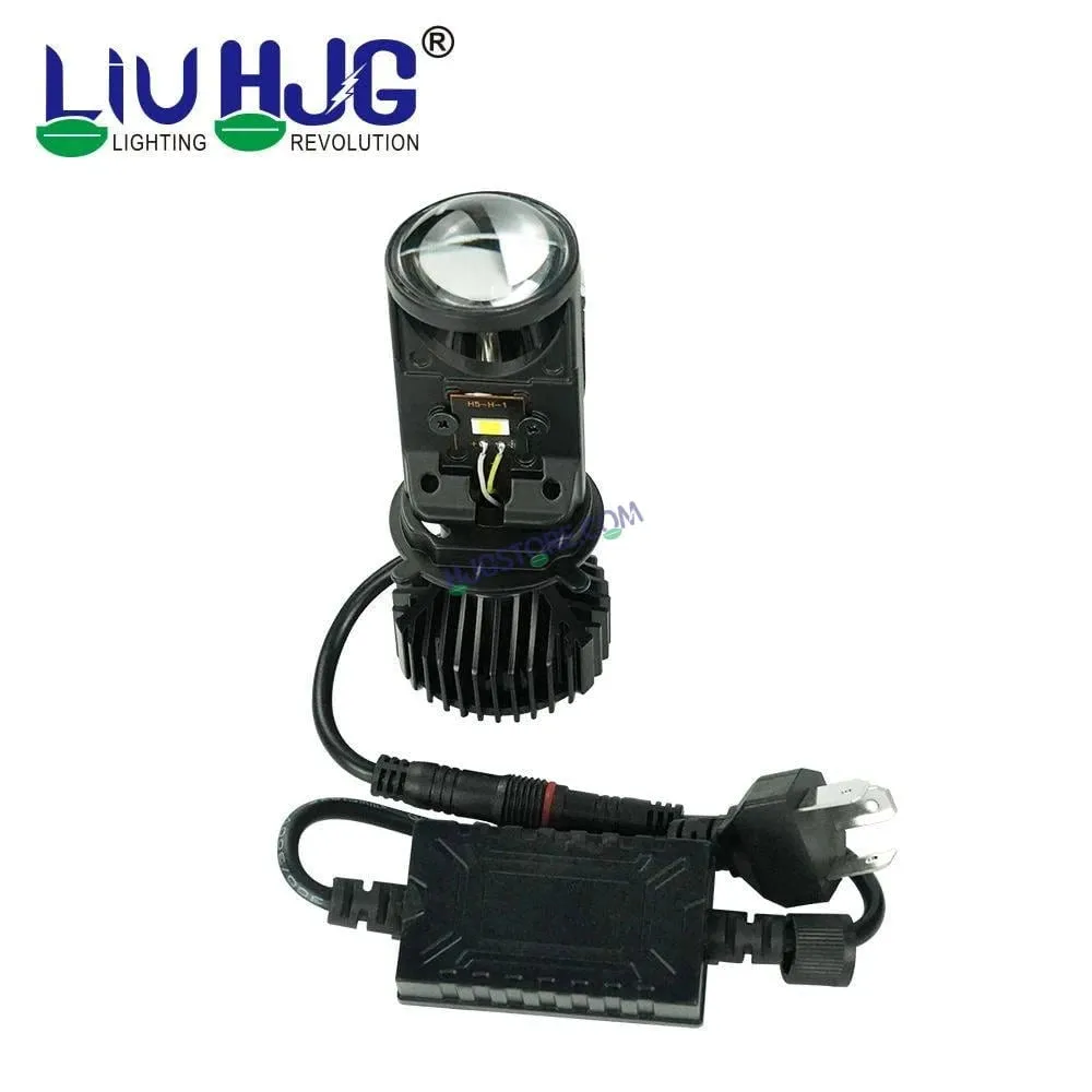 HJG Y6 Projector Lens Set of 2 H4 LED Bulb 100W Car HJG Y6 Projector Light Lamp H4 LED Mini Projector Lens with Fan for Bike Bulb 7000LM Conversion Kit Hi/Lo Beam Headlight 12V/24V for Motorcycle, Set of 2, Car, White Hi/Lo