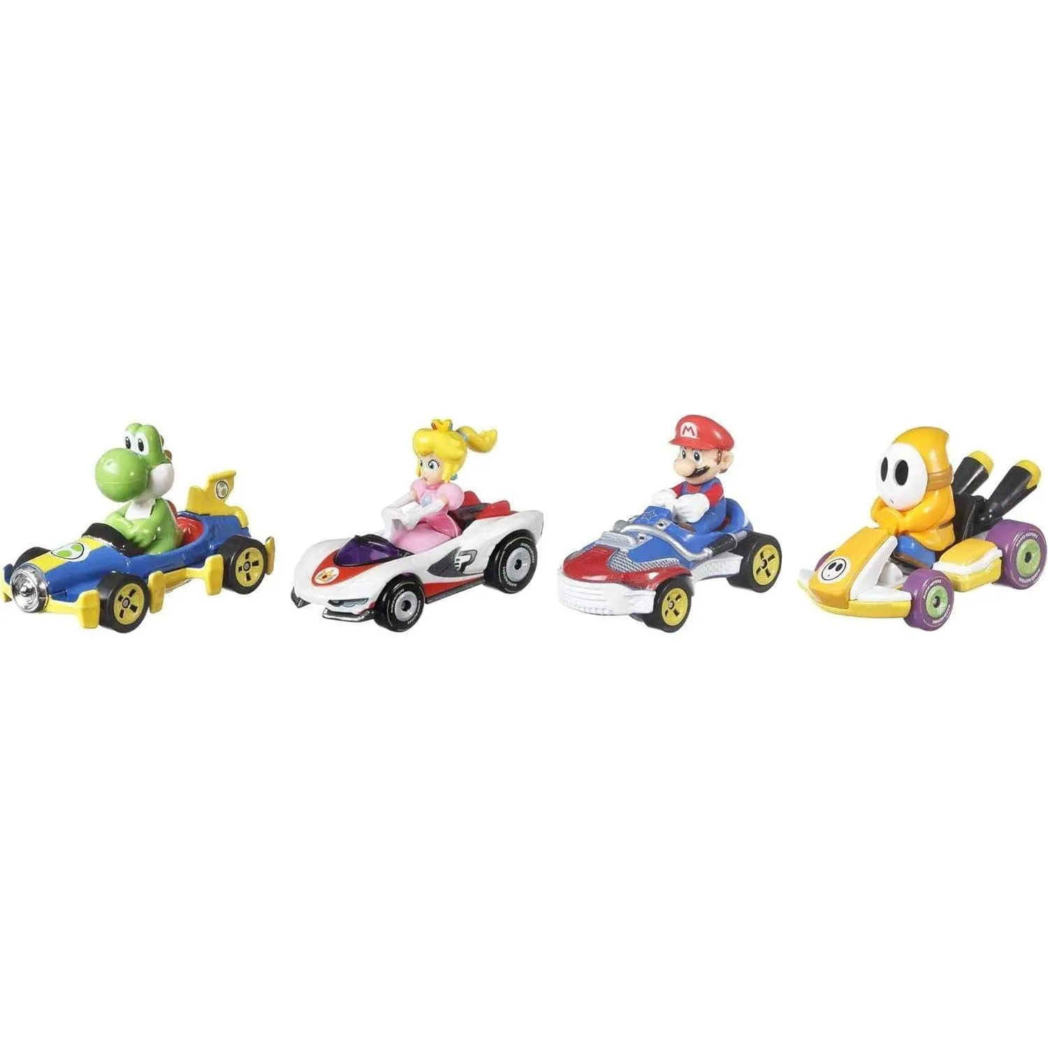 Hot Wheels Mario Kart Vehicle 4-Pack, Set of 4 Fan-Favorite Characters Includes 1 Exclusive Model