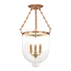 Hudson Valley Lighting Hampton 20.25" 3 Light Semi Flush Aged Brass - 253-AGB-C1