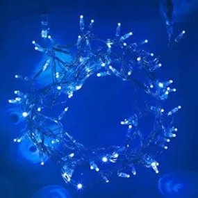 Indoor/Outdoor 8 Function LED Waterproof Fairy Lights with Clear Cable (1000 Lights - 74M Cable) - Blue