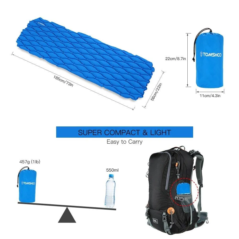 Inflatable Sleeping Pad Lightweight Comfy Waterproof