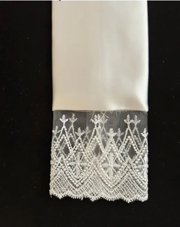 Ivory Baptism Stole with Fine Net Lace Trim