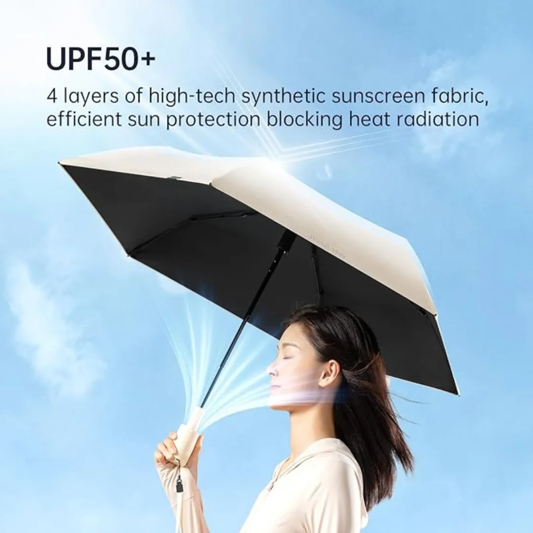 JisuLife Sunshade Fan Umbrella - Brown