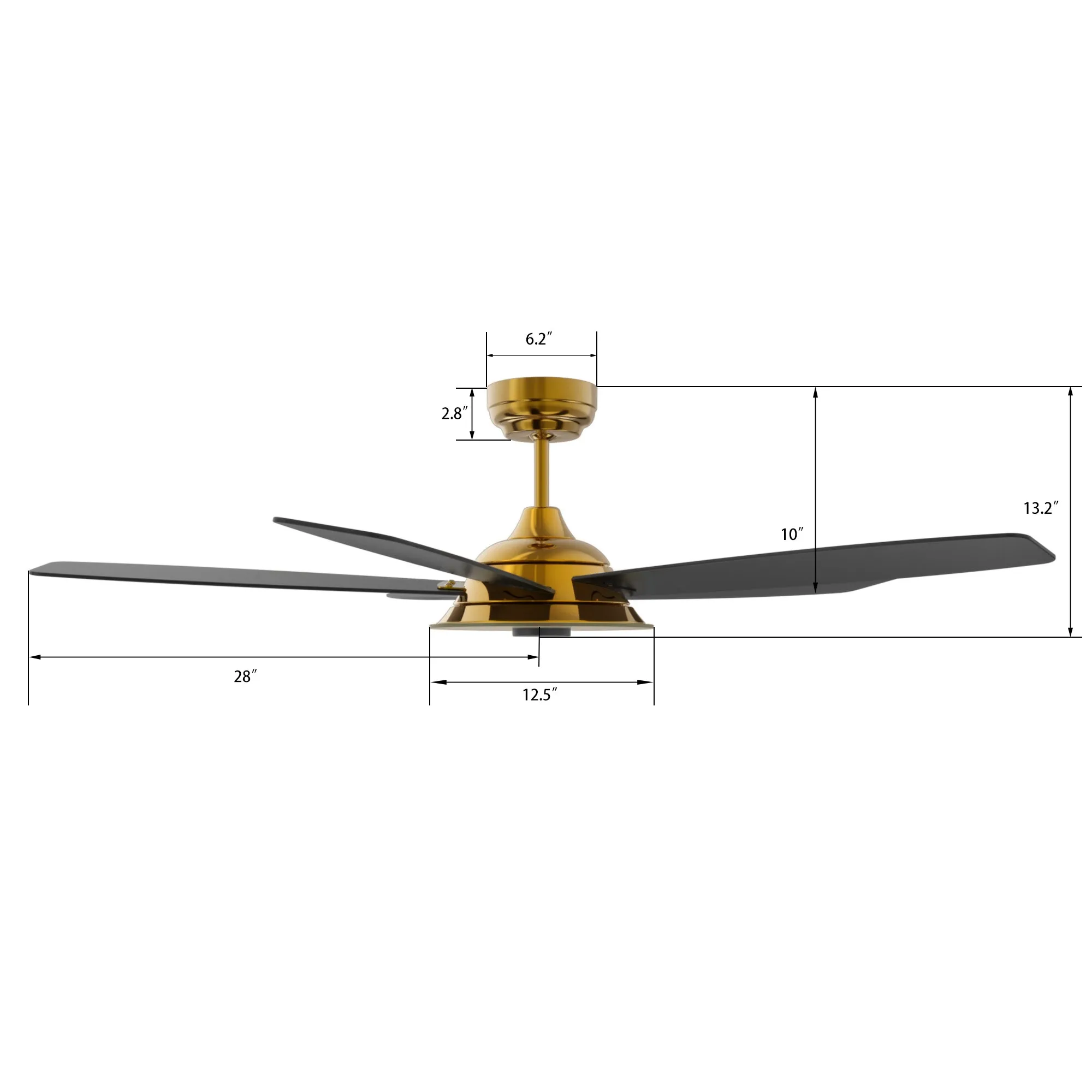 JOURNEY 56 inch 5-Blade Smart Ceiling Fan with LED Light Kit & Remote - Gold/Black