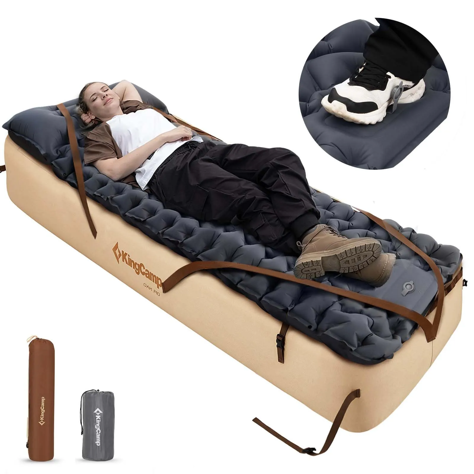 KingCamp OAK P10 Camping Air Bed Frame with Inflatable Backpacking Pad