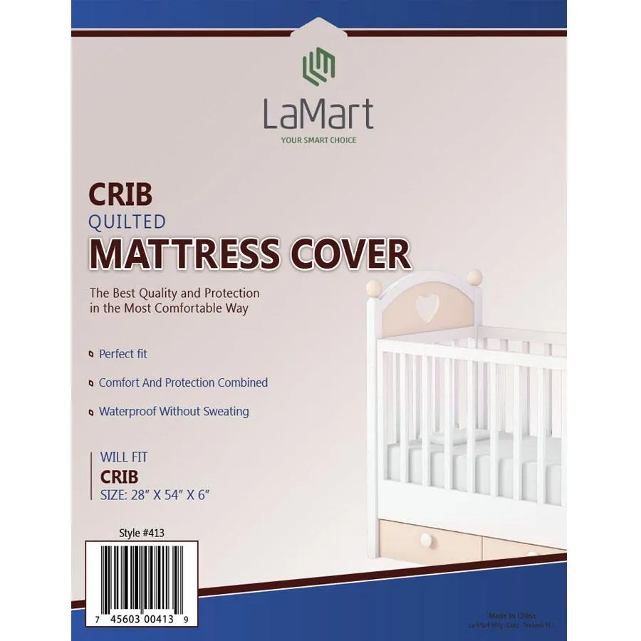 LaMart Quilted Waterproof Crib Mattress Pad