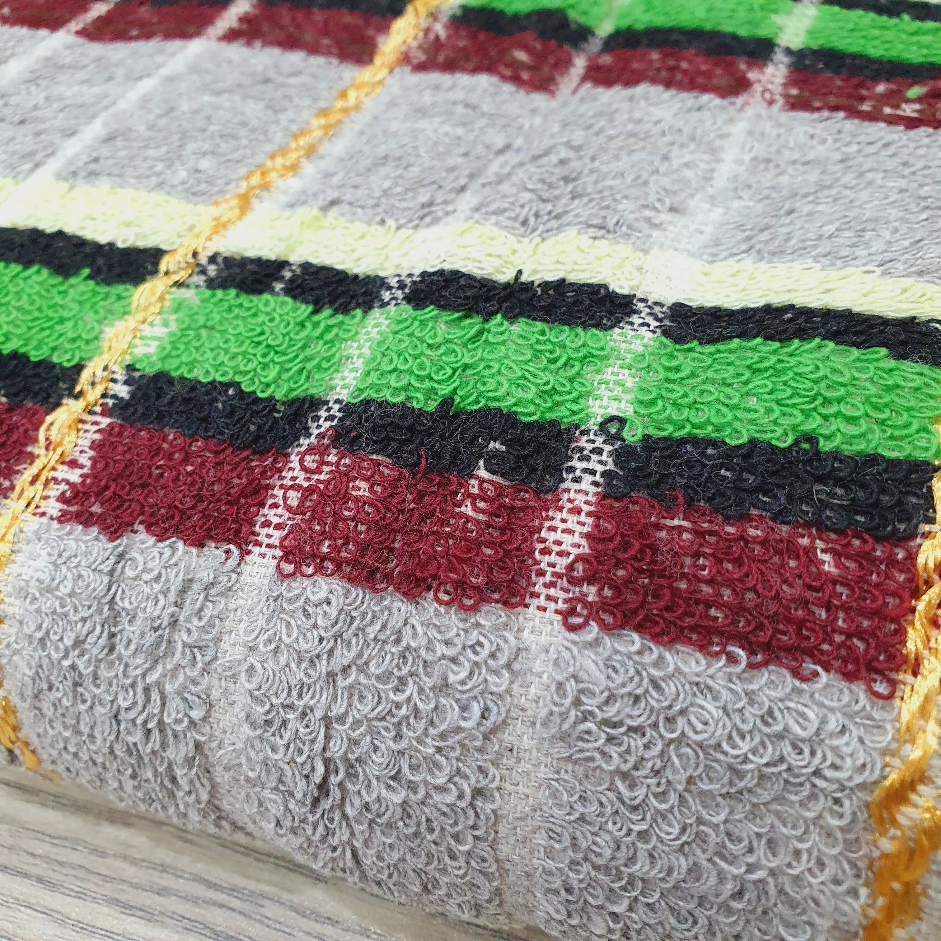 Large Multicolor Striped Bath Towel - One Piece