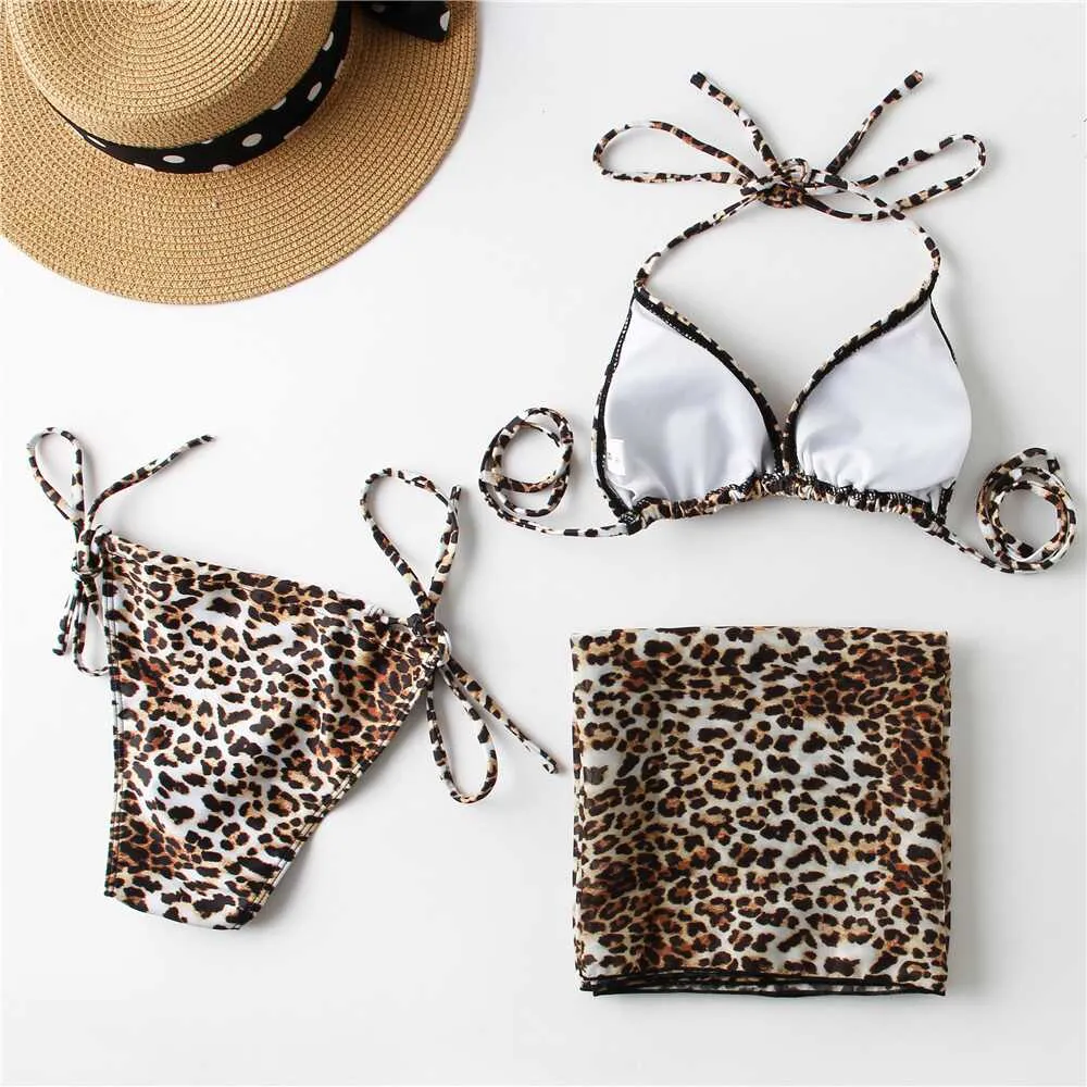 Leopard Three-Piece Bikini