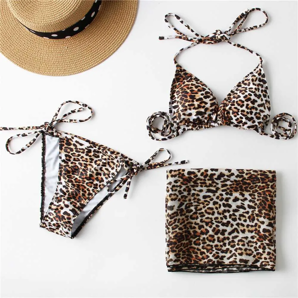 Leopard Three-Piece Bikini