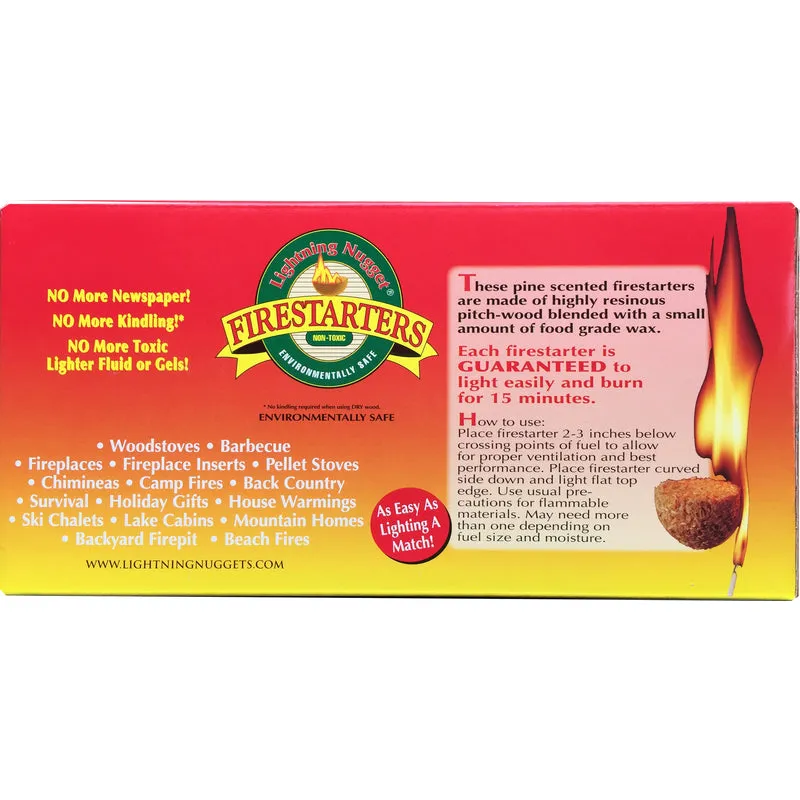 Lightning Nugget Natural Pine Fire Starter 15 min 50 pk