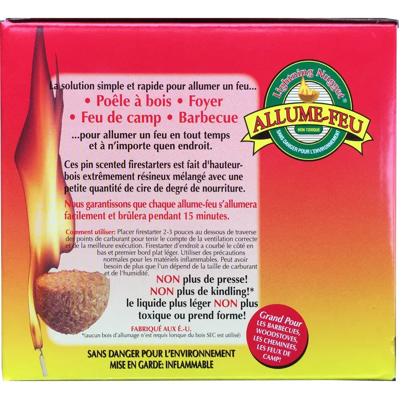 Lightning Nugget Natural Pine Fire Starter 15 min 50 pk