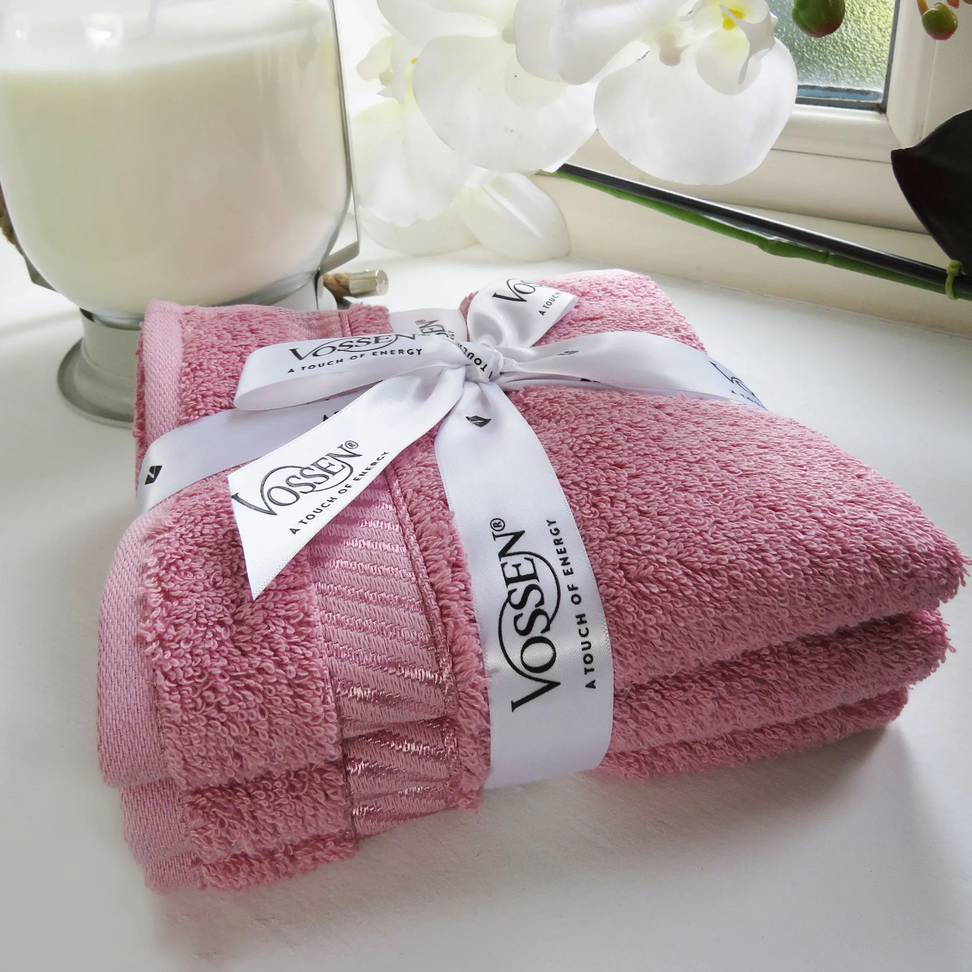 Lotus Pink Cotton Terry Guest Towels - Set of 3