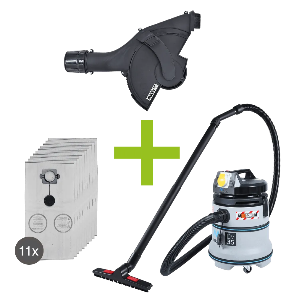 MAXVAC AGS-230 Dust Shroud & DV35-MB Vacuum Bundle