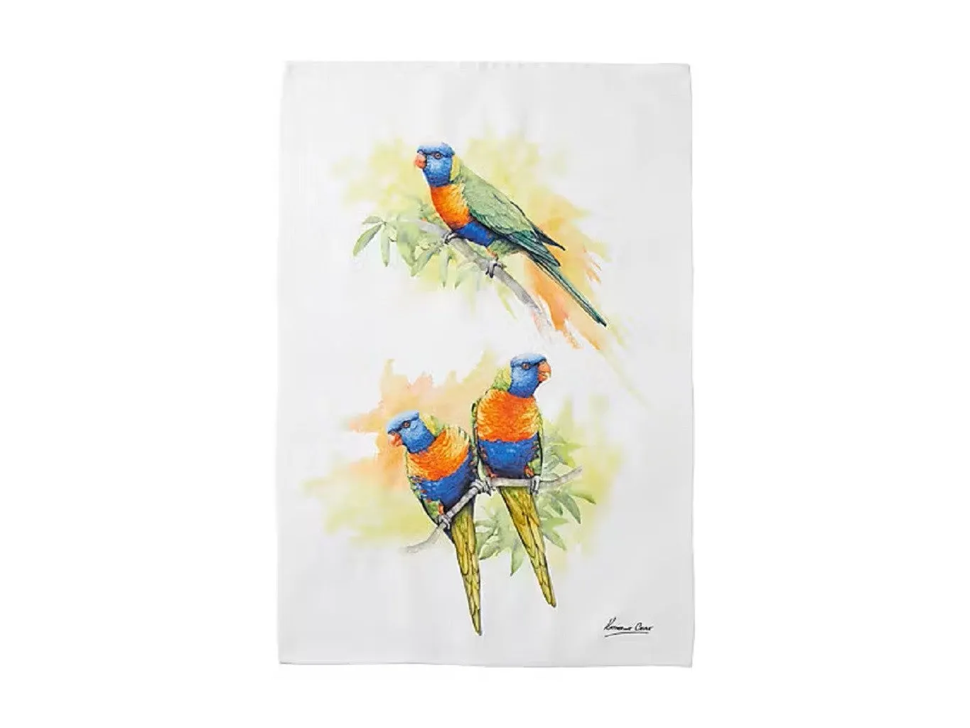 Maxwell & Williams Katherine Castle Bird Life Tea Towel 50x70cm Lorikeet