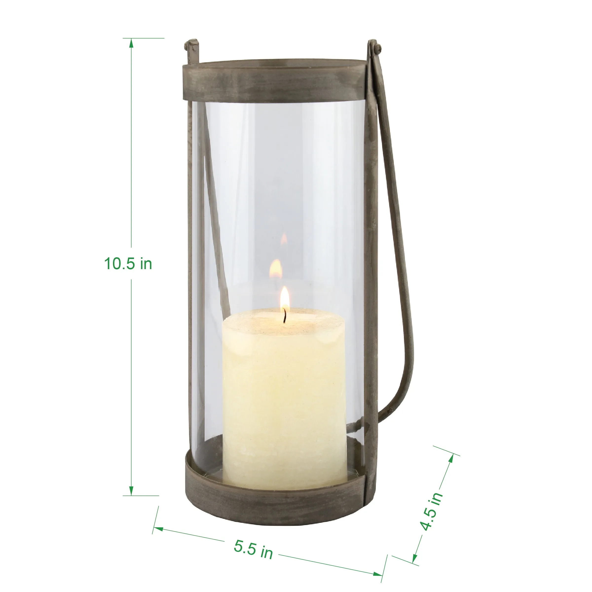 Medium Rustic Metal Hurricane Lantern (WS)