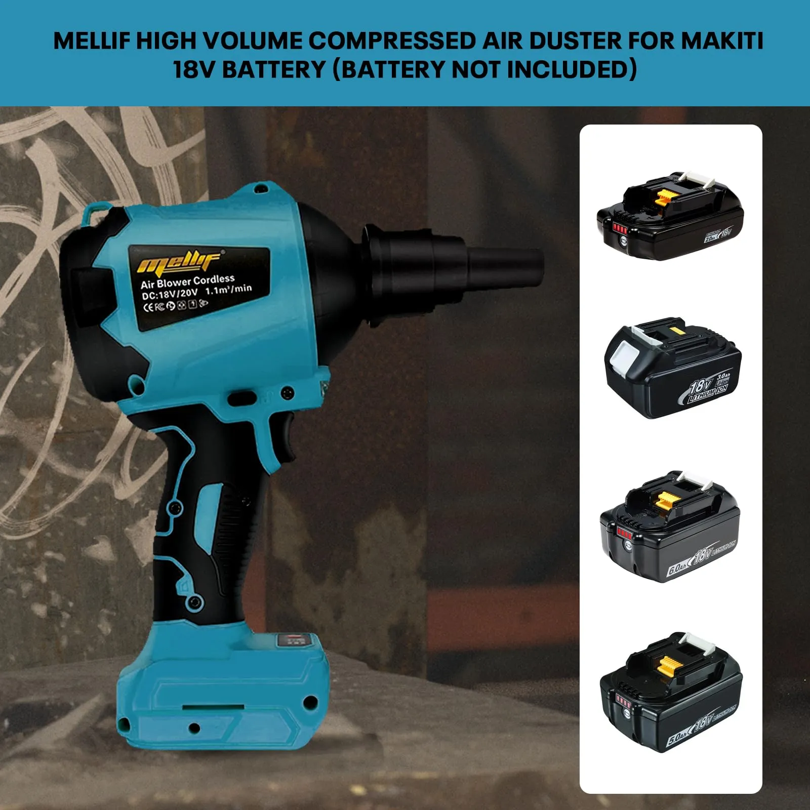 Mellif Dust Blower Compatible with Makita 18V Battery