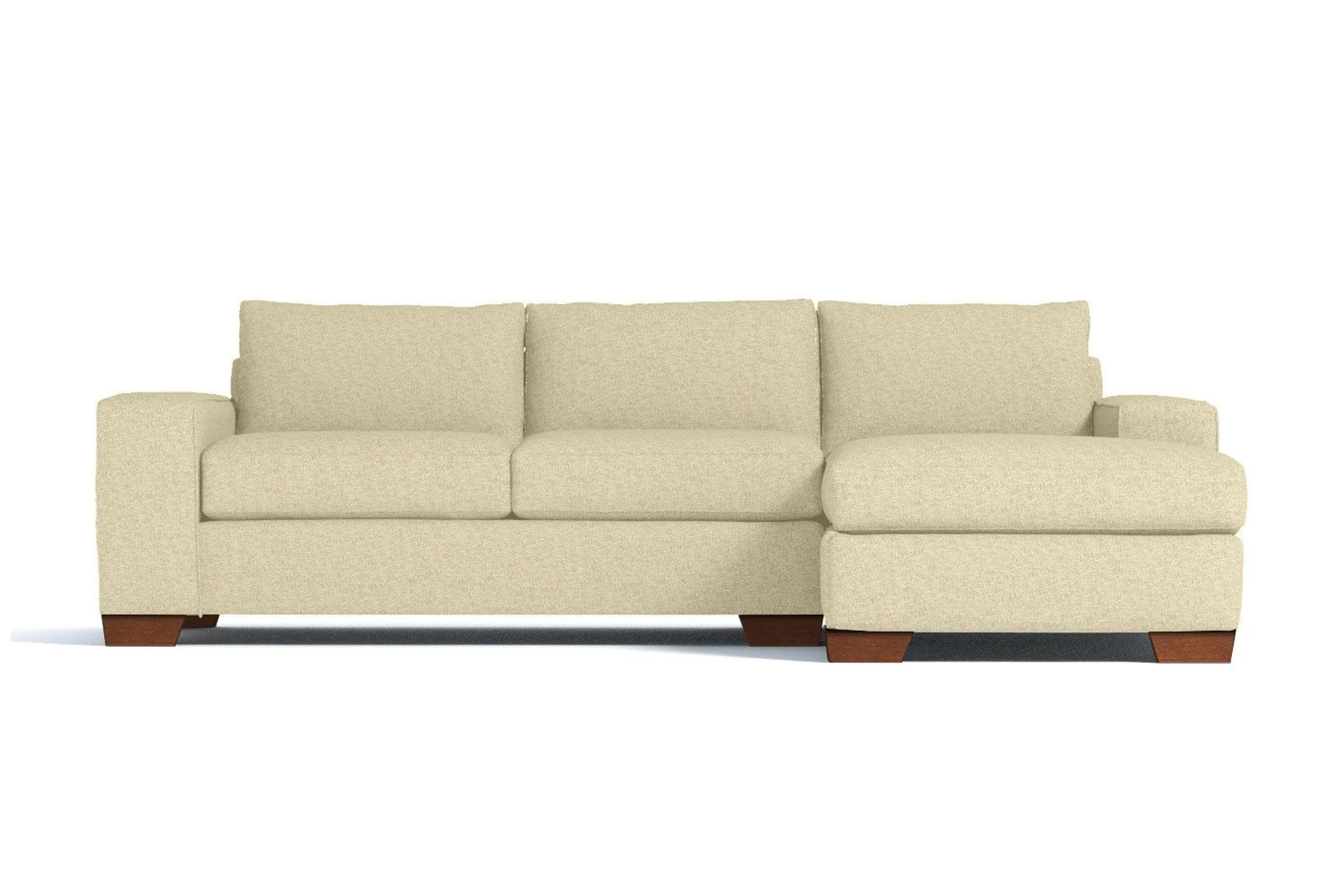 Melrose 2pc Sleeper Sectional :: Leg Finish: Pecan / Configuration: RAF - Chaise on the Right / Sleeper Option: Memory Foam Mattress