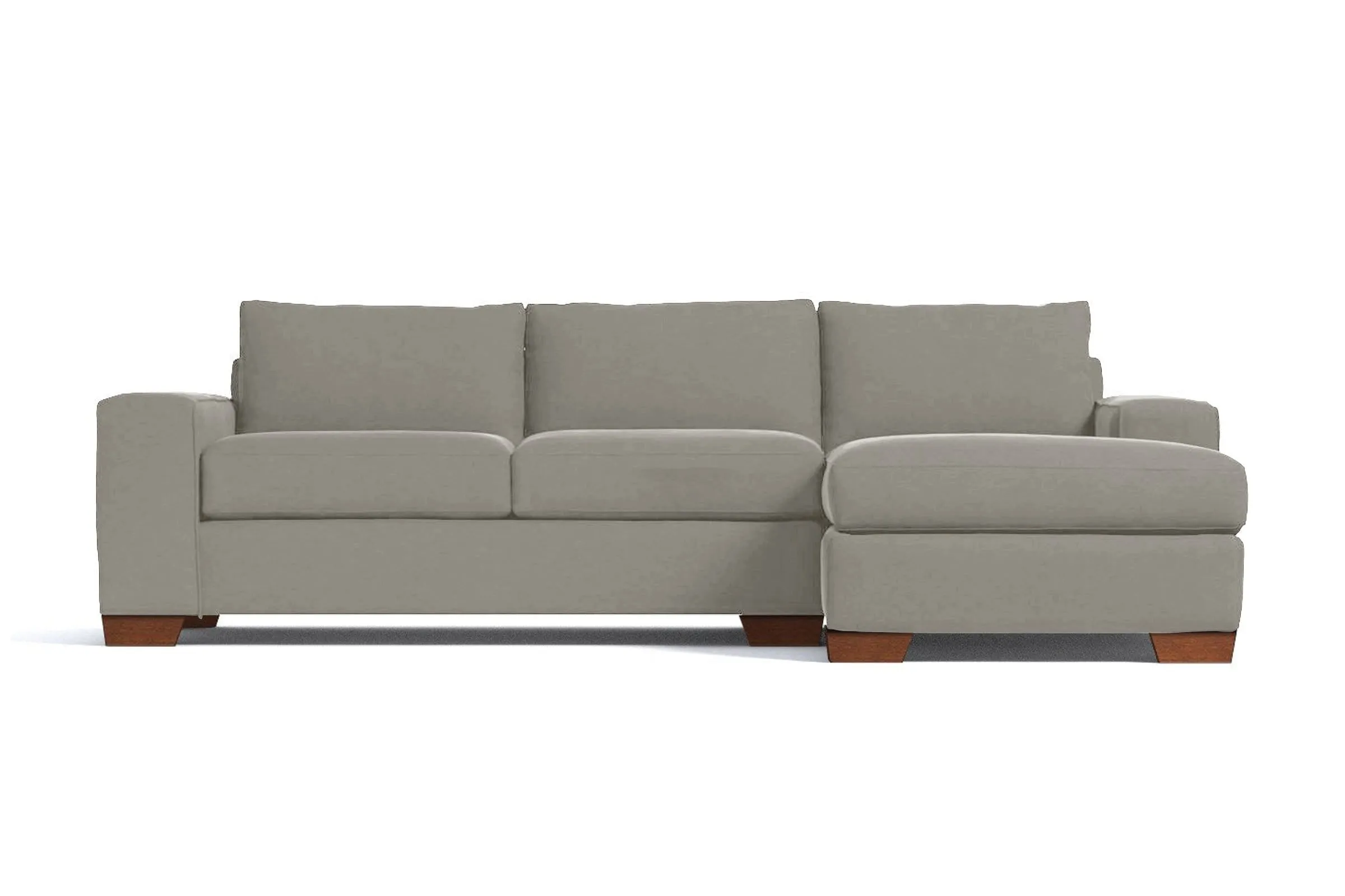 Melrose 2pc Sleeper Sectional :: Leg Finish: Pecan / Configuration: RAF - Chaise on the Right / Sleeper Option: Memory Foam Mattress