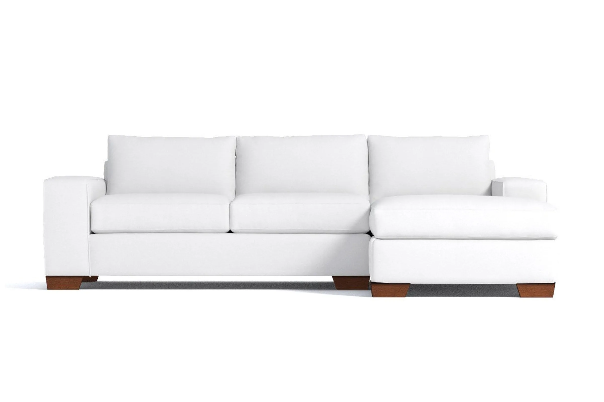 Melrose 2pc Sleeper Sectional :: Leg Finish: Pecan / Configuration: RAF - Chaise on the Right / Sleeper Option: Memory Foam Mattress