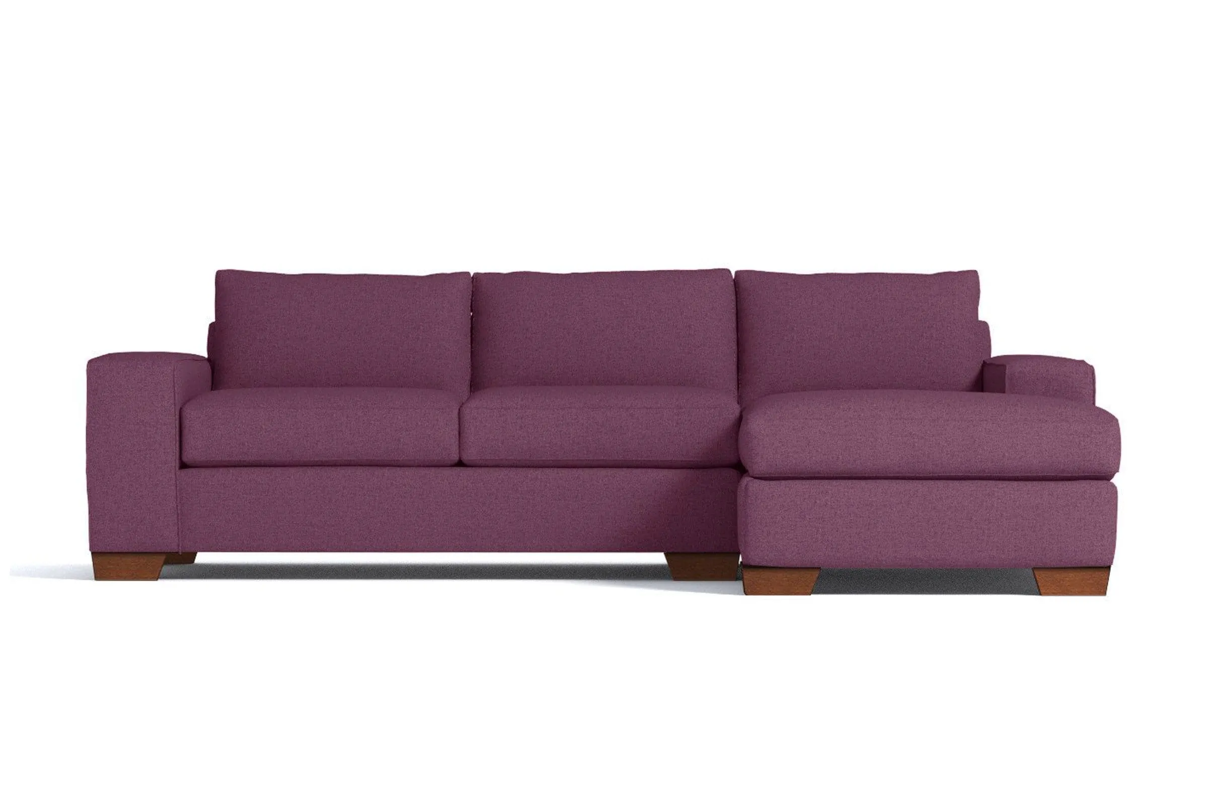 Melrose 2pc Sleeper Sectional :: Leg Finish: Pecan / Configuration: RAF - Chaise on the Right / Sleeper Option: Memory Foam Mattress