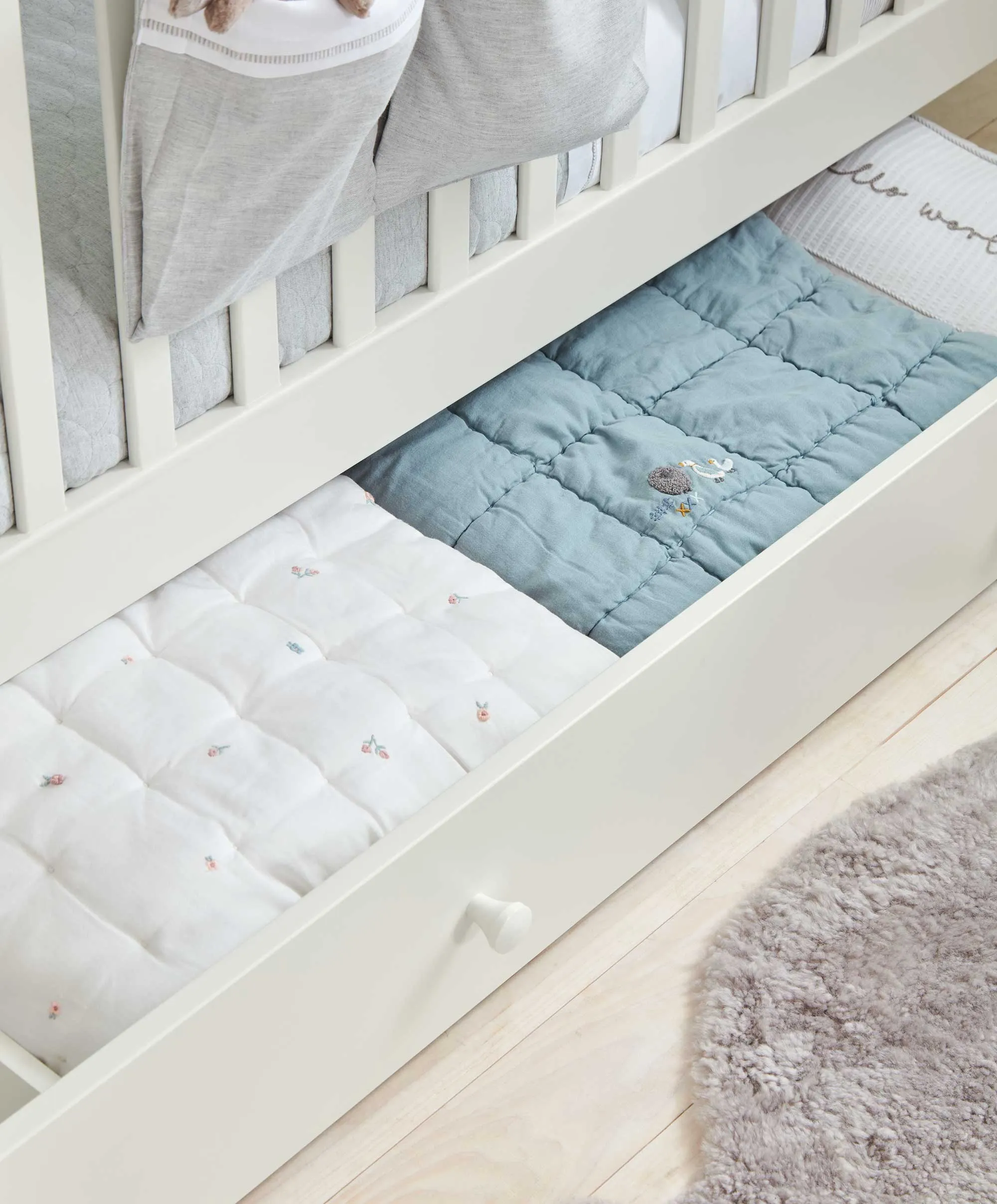 Mia Cotbed & Premium Pocket Spring Mattress Bundle - White