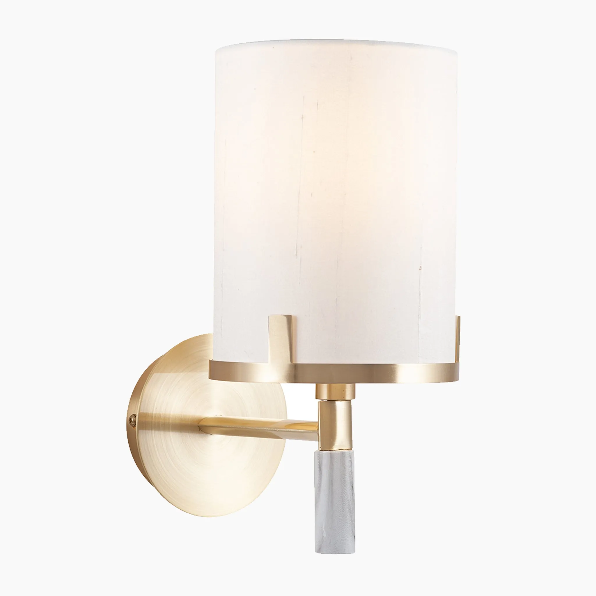 Midland Champagne Gold Metal and Marble Effect Wall Light