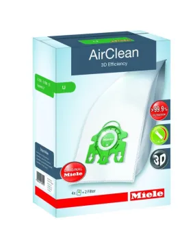 Miele AirClean 3D Efficiency Dustbags Type U - 4 Pack